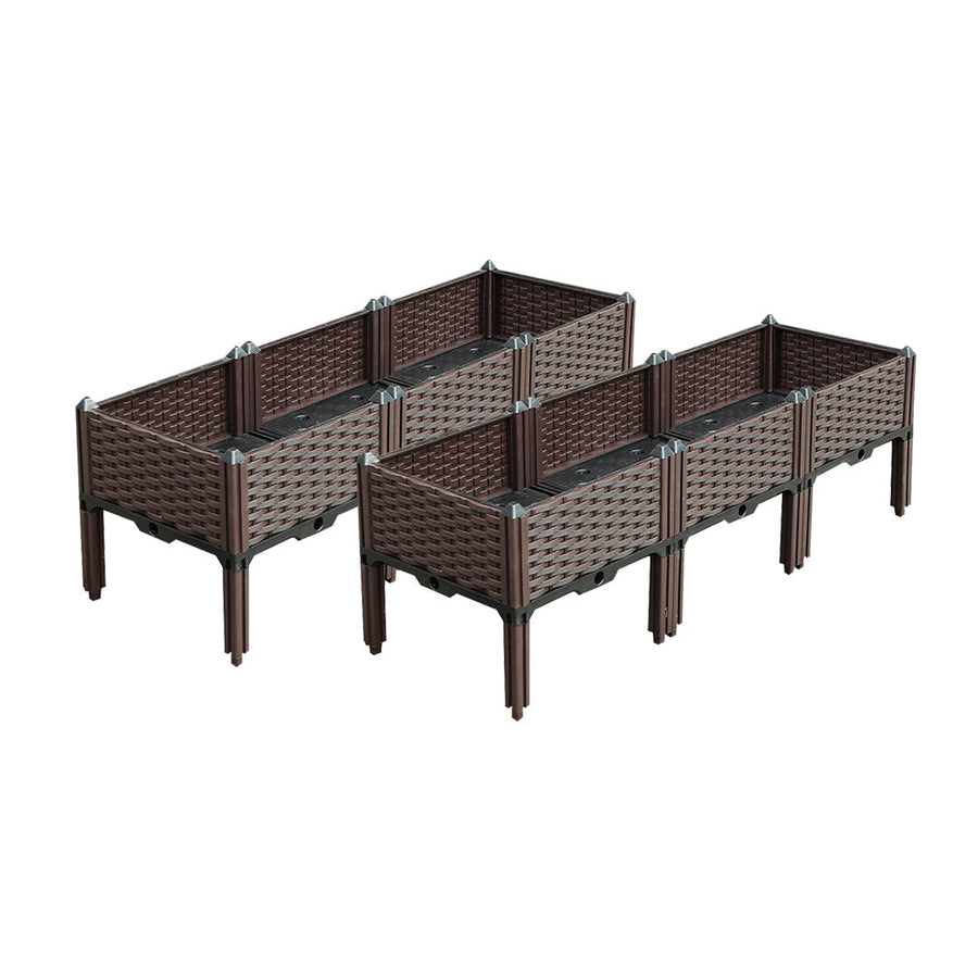 NNEAGS 2X 120cm Raised Planter Box Vegetable Herb Flower Outdoor Plastic Plants Garden Bed with Legs Deepen-0