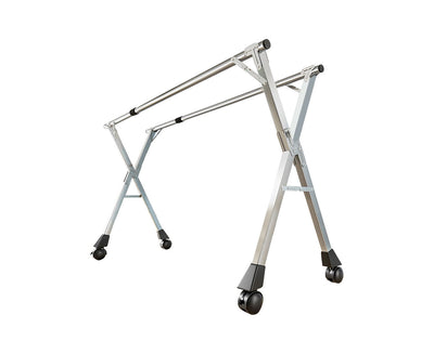 NNEAGS 2.4m Portable Standing Clothes Drying Rack Foldable Space-Saving Laundry Holder with Wheels-0