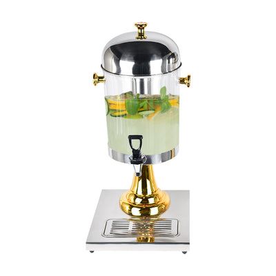 NNEAGS Single 8L Stainless Steel Dispenser Beverage Juicer Transparent Commercial Drink Container Jug-0