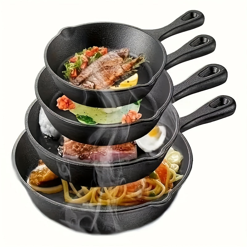 NNETM Pre-Seasoned Cast Iron Skillet Set (4pcs)-0