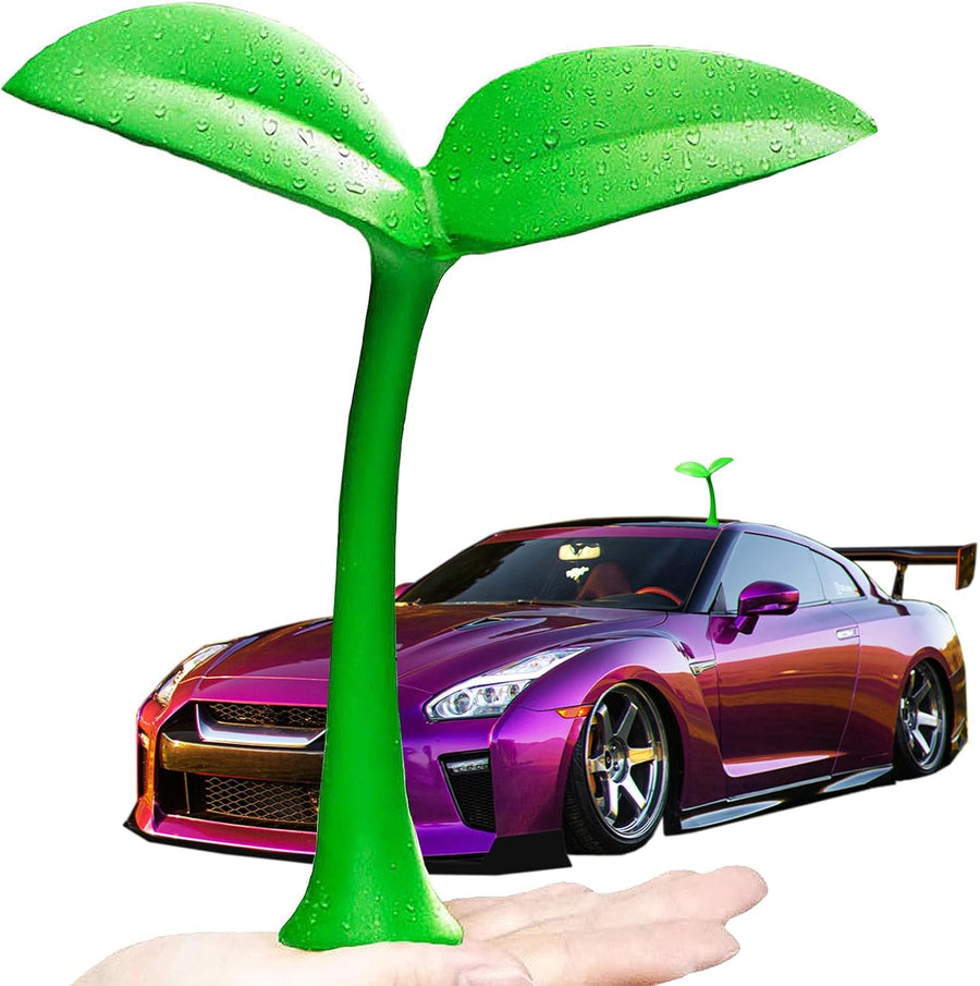Decorative Car Roof Sticker Grass Bean Sprout Top Adhesive Bumper Stickers Bonnet Stickers Creative Funny Green Grass Bean Sprout Car Exterior Sticker