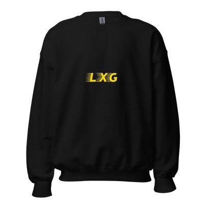 LXG AU Crewneck Sweatshirt — Blackout with gold LXG chest print