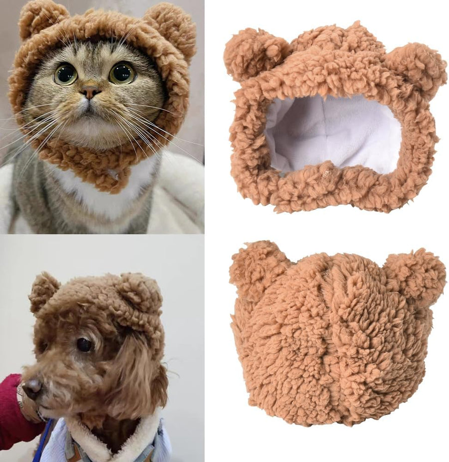 Pet Hats for Cats and Dogs - Head Ear Covers, Costumes, Cap Headwear, Headdress Headgear, Ear Muffs, Noise Protection, Neck Warmer Headband for Small Pets