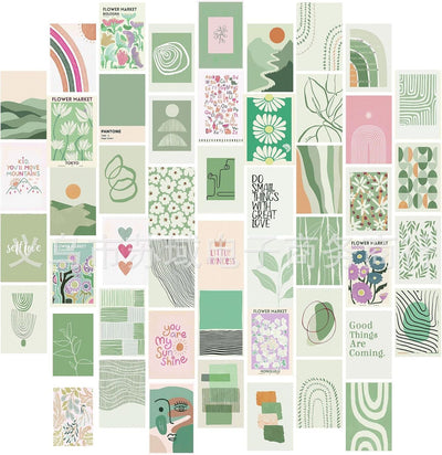 Sage Green Room Decor Aesthetic, Sage Green Home Decor Wall Art for Bedroom, Room Decor for Teen Girls, Cute Prints for Dorm Decor
