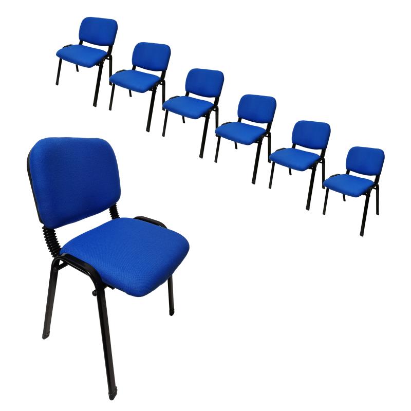 NNECN Stackable Office Conference Visitor and Community Chairs (Set of 7-Blue)-0