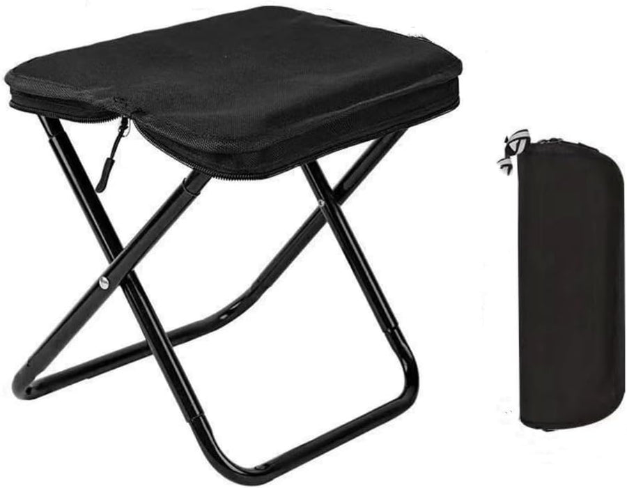 Portable Camping Folding Stool,Ultralight Travel Handbag Stool(Black) | High Load-Bearing,Thickened Bracket,Collapsible Chair,Comfortable Breathable for Outdoor,Hiking,Fishing,Queuing Rest