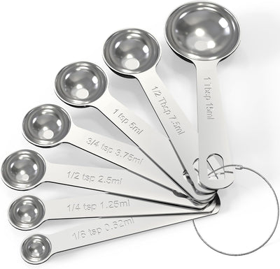 Stainless Steel Measuring Spoons Set,Kitchen Gadgets for Cooking & Baking,Set of 7 | Kitchen Gadgets for Cooking & Baking,Set of 7