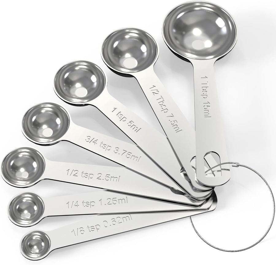 Stainless Steel Measuring Spoons Set,Kitchen Gadgets for Cooking & Baking,Set of 7 | Kitchen Gadgets for Cooking & Baking,Set of 7