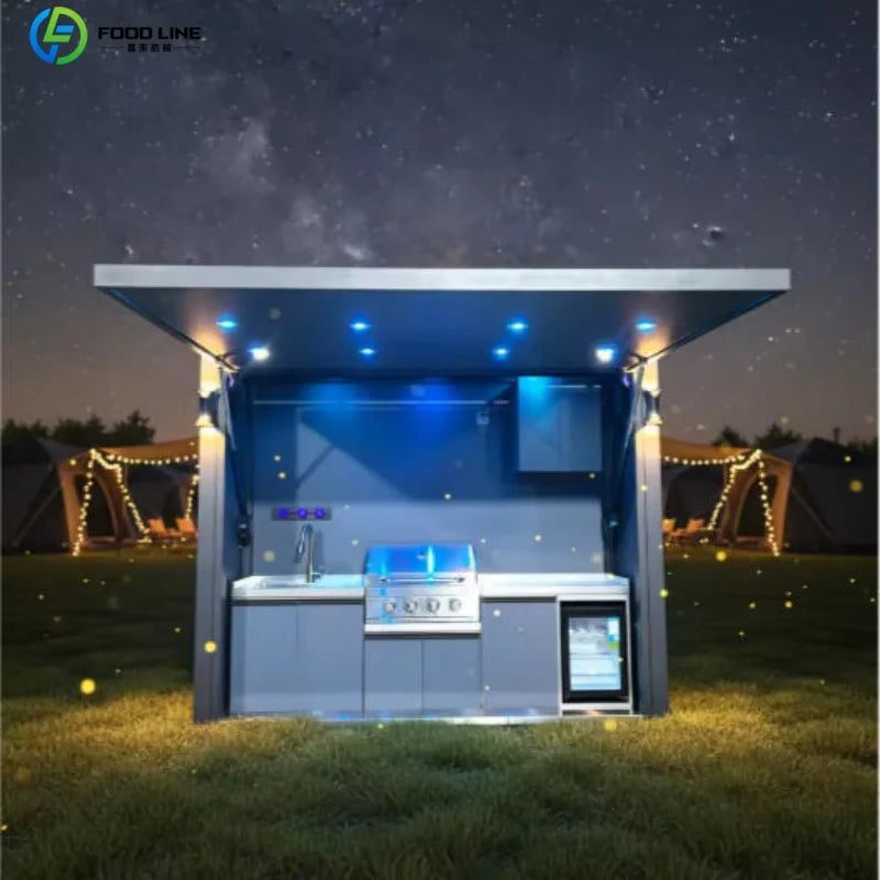 Outdoor Patio Kitchen BBQ Combo Weatherproof Storage Cabinet Stainless Steel Modular All in One Garden Backyard Customized