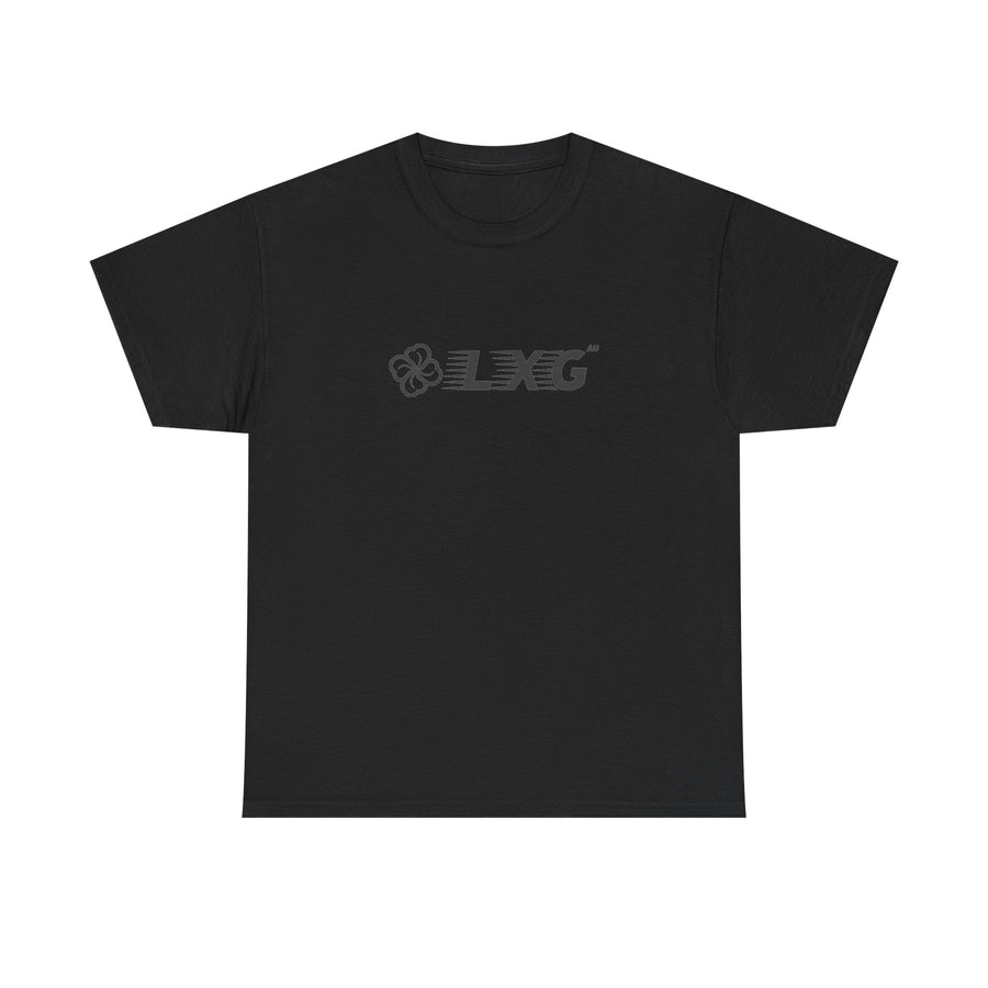 LXG AU Essential Tee — Tonal Black Chest Logo