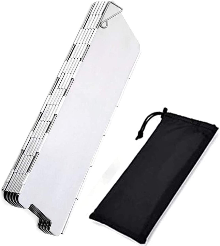 Folding Stove Windscreen Outdoor Camping Stove Windshield with Carrying Bag