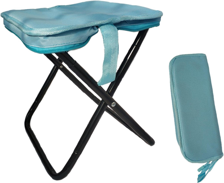 Portable Camping Folding Stool,Ultralight Travel Handbag Stool(Blue) | High Load-Bearing,Thickened Bracket,Collapsible Chair,Comfortable Breathable for Outdoor,Hiking,Fishing,Queuing Rest