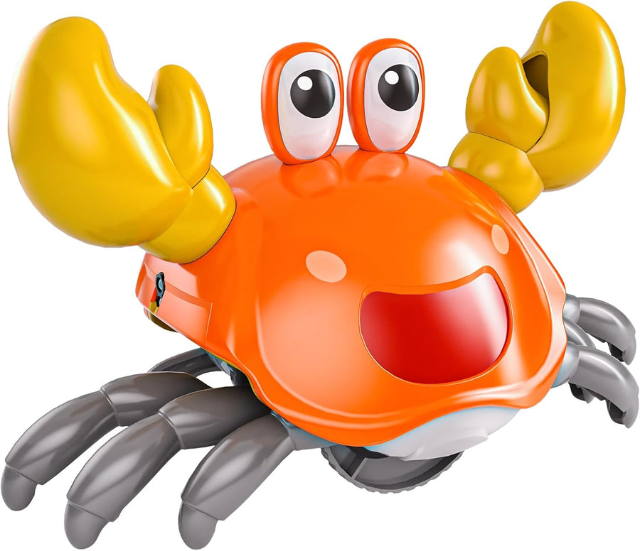 Crawling Crab Baby Toy for 36 Months - Sensory Walking Musical Toys, Infant Toys 36 Months, Dancing Moving Crab with Obstacle Avoidance, Birthday Kids Gifts 3 Year Old Toddlers