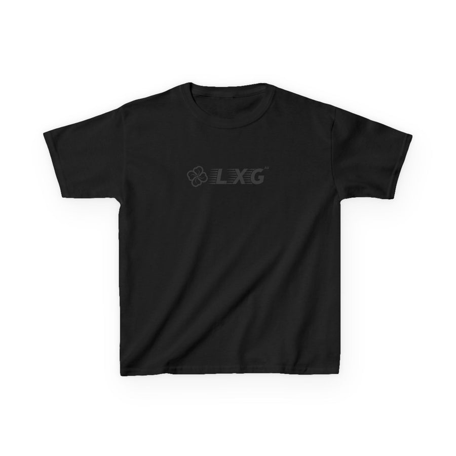 LXG AU Kids Essential Tee — Tonal Black Chest Logo