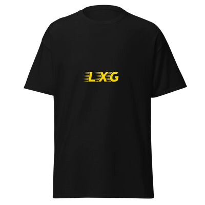LXG AU Heavy Tee — Blackout with gold LXG chest print