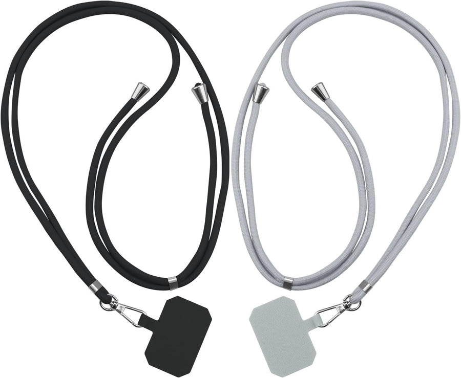 2 Pack Mobile Phone Lanyard, Adjustable Nylon Phone Strap Neck Strap Clasp Hanging Strap Safety Tether with 2Pcs Patches for Most Smartphones Cell Phone Accessories