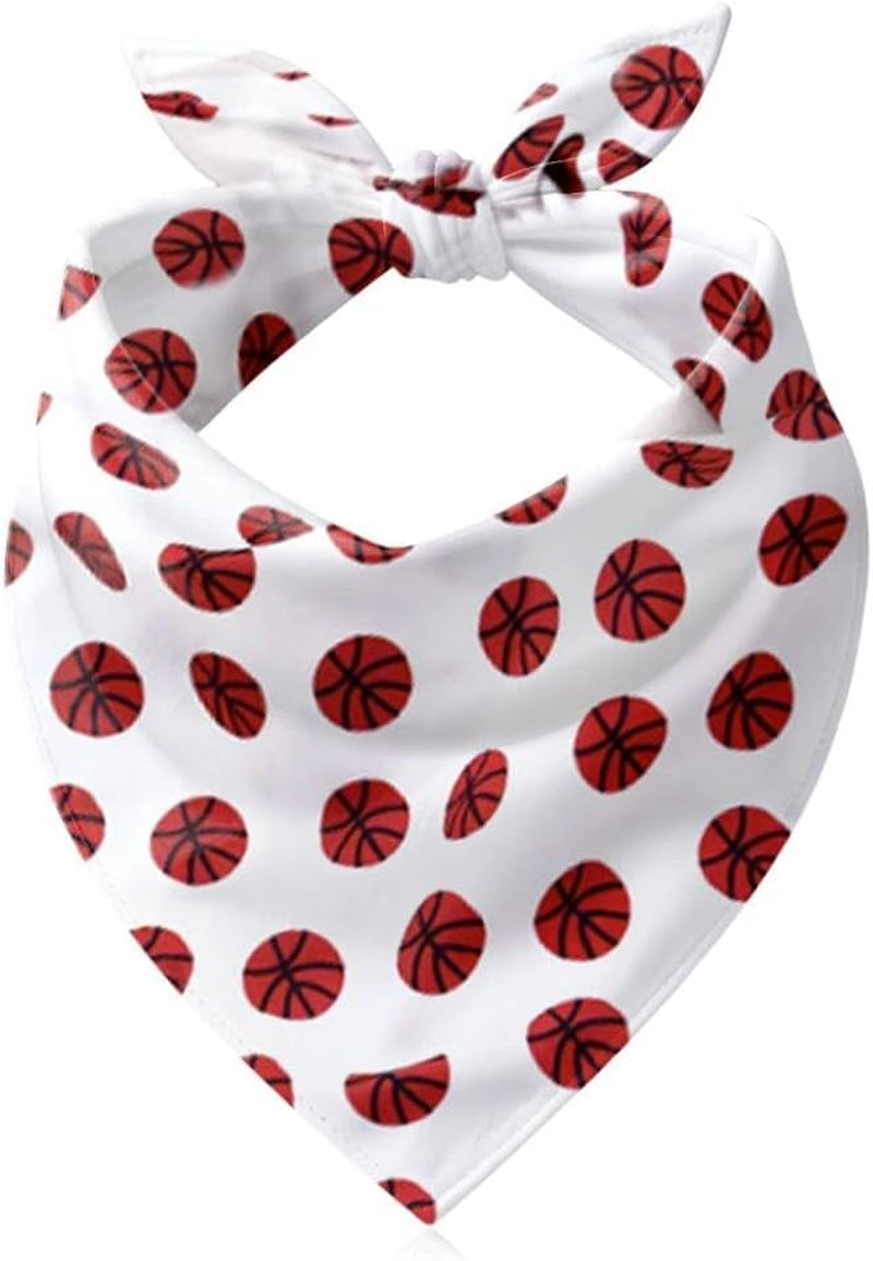 Basketball Pattern Pet Scarf Collar Adjustable Cat Dog Handkerchief for Puppy Kitten Basketball Game Accessories for Pet Dogs Cats Kitten Puppy Bandana Triangle Pet Scarf for Small Large Medium Dog