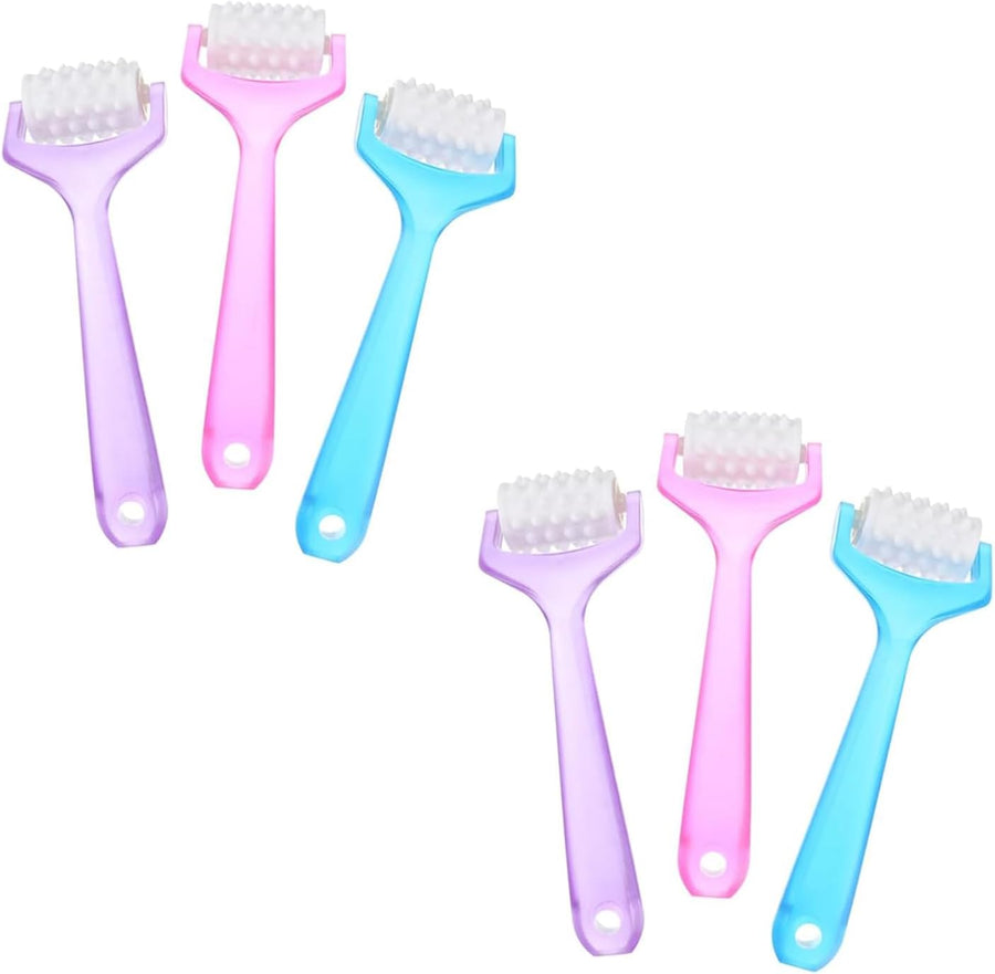 6PCS Facial Massage Roller Set, Compact Beauty Roller Tool for Face & Neck, Stimulates Blood Circulation, Reduces Fine Lines & Wrinkles, Promotes Collagen Production - Random Colors