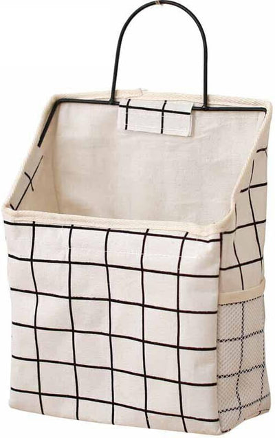 Wall Hanging Storage Bag Organiser Pouch for Home Wardrobe, Book Holder, Phone Pocket, Collapsible Storage for All Rooms, Large Capacity Canvas Organiser