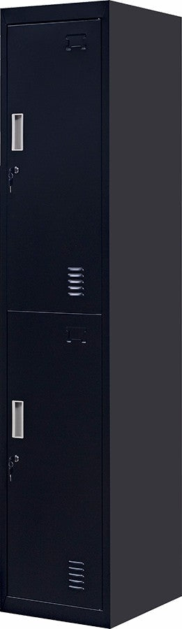 NNEDSZ Lock 2-Door Vertical Locker for Office Gym Shed School Home Storage Black-0