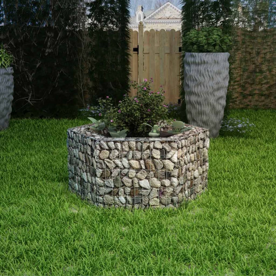 NNEVL Hexagonal Gabion Raised Bed 100x90x50 cm-0