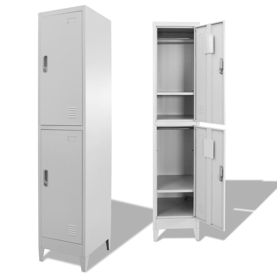 NNEVL Locker Cabinet with 2 Compartments 38x45x180 cm-0