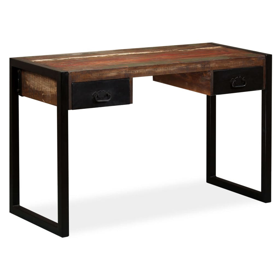 NNEVL Desk with 2 Drawers Solid Reclaimed Wood 120x50x76 cm-0