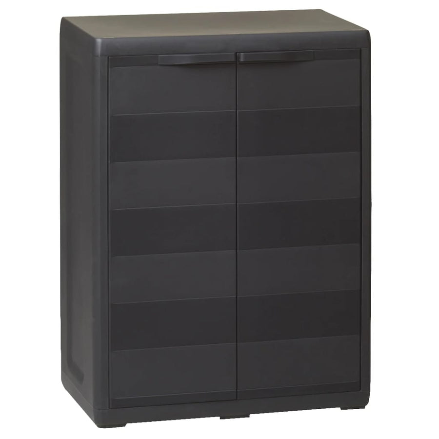 NNEVL Garden Storage Cabinet with 1 Shelf Black-0