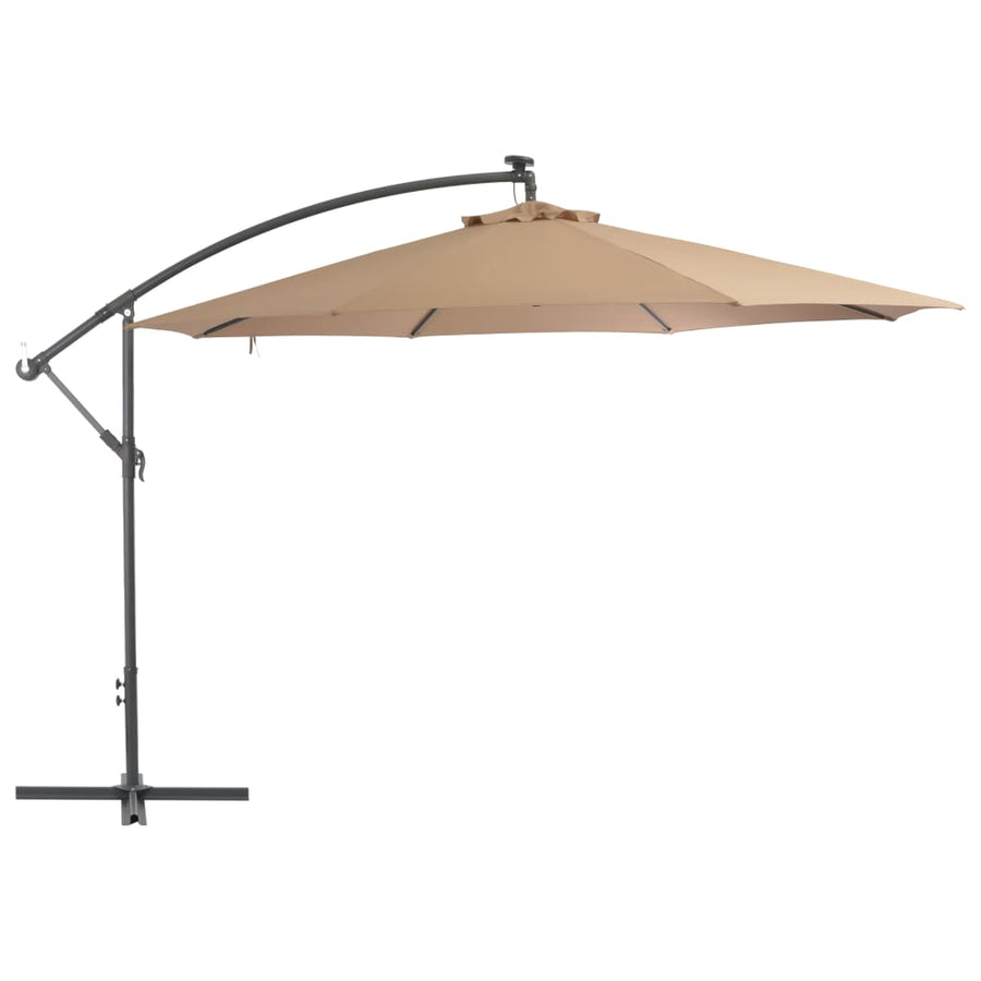 NNEVL Cantilever Umbrella with Aluminium Pole 350 cm Taupe-0