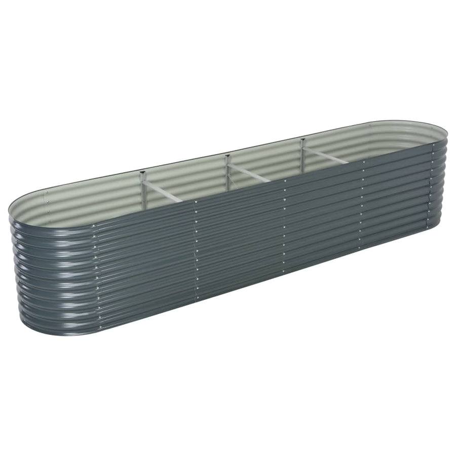 NNEVL Garden Raised Bed 400x80x81 cm Galvanised Steel Grey-0