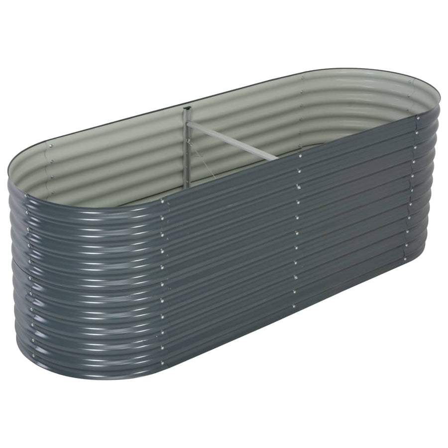 NNEVL Garden Raised Bed 240x80x81 cm Galvanised Steel Grey-0