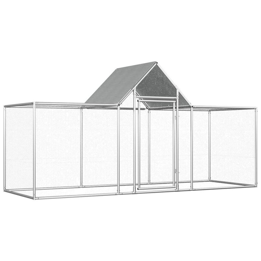 NNEVL Chicken Coop 3x1x1.5 m Galvanised Steel-0
