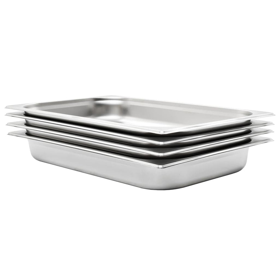 NNEVL Gastronorm Containers 4 pcs GN 1/1 65 mm Stainless Steel-0