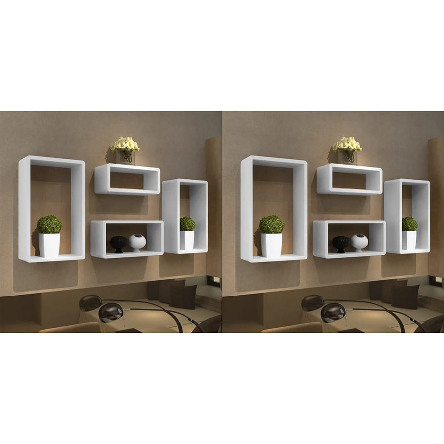 NNEVL Wall Cube Shelves 8 pcs White-0