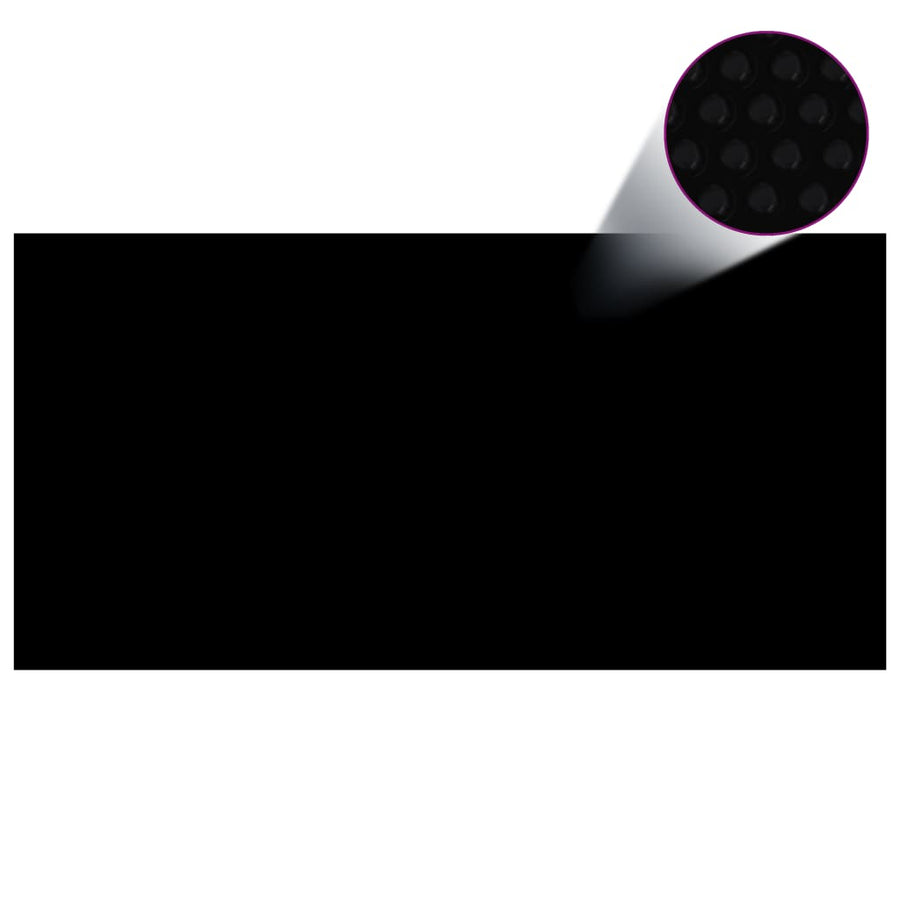 NNEVL Floating Rectangular PE Solar Pool Film 10 x 5 m Black-0