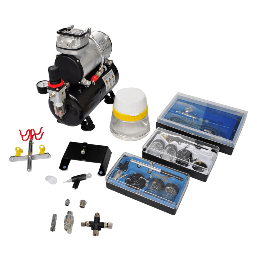 NNEVL Airbrush compressor set with 3 pistols 310 x 150 x 310 mm-0