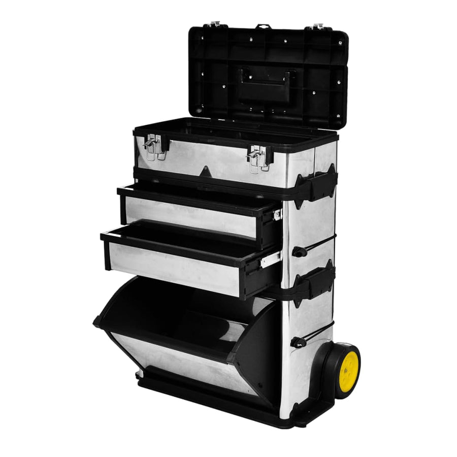 NNEVL 3-Part Rolling Tool Box with 2 Wheels-0