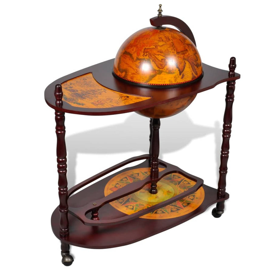 NNEVL Globe Bar Wine Stand Eucalyptus Wood Freestanding-0