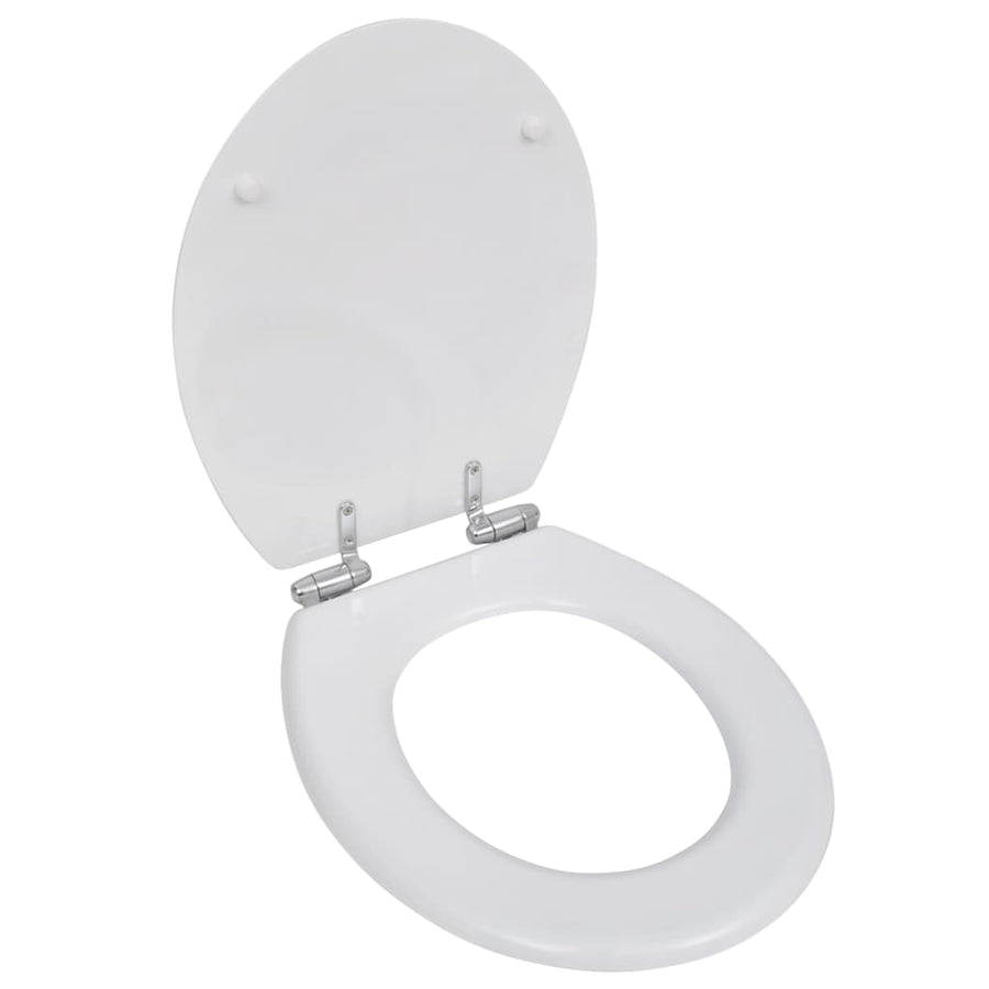NNEVL Toilet Seats with Soft Close Lids MDF White-0