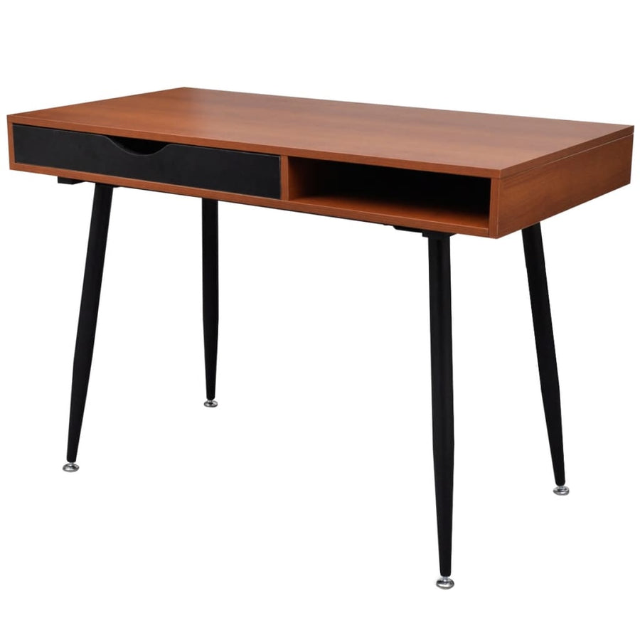NNEVL Brown Workstation Computer Desk Laptop Table-0