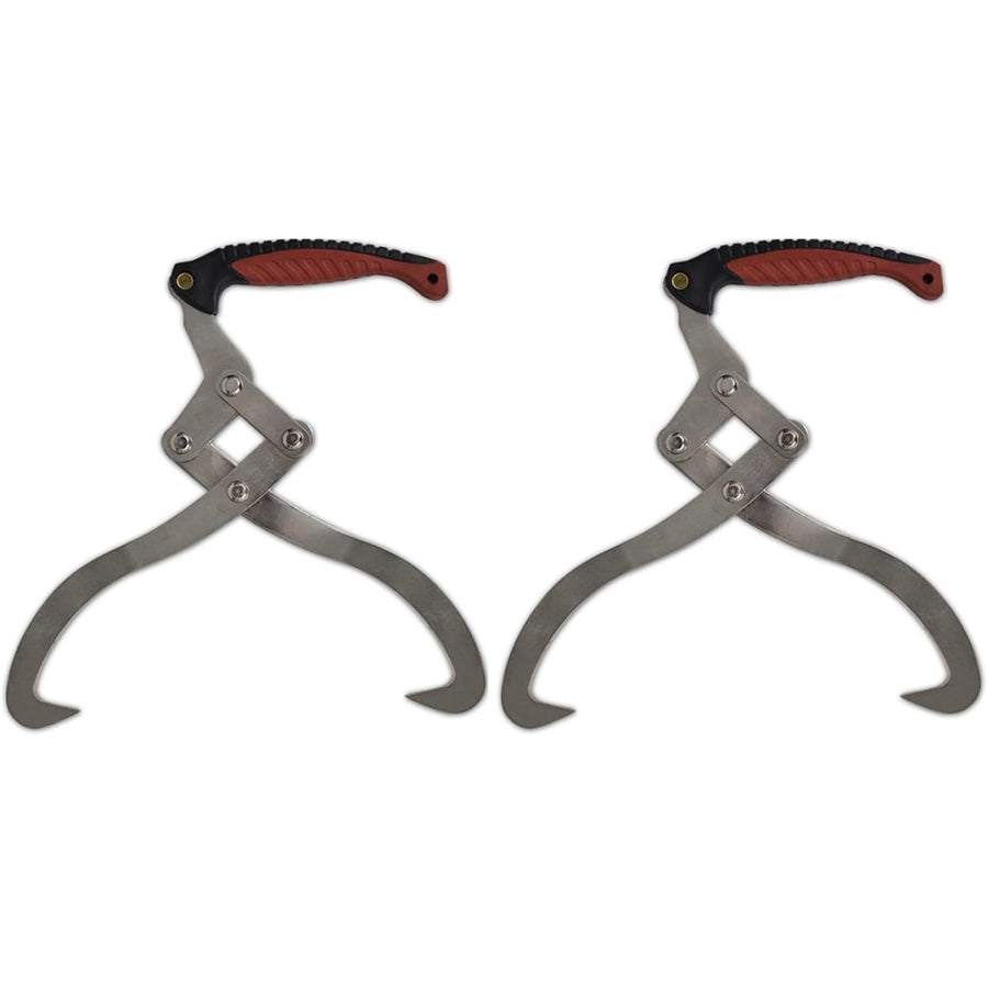 NNEVL 2 pcs Log Tongs with TPR Handle-0