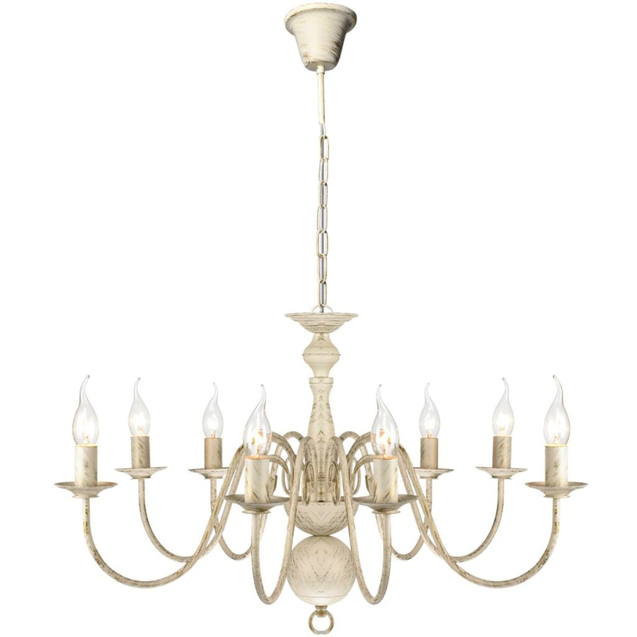 NNEVL Antique White Metal Chandelier 8 x E14 Bulbs-0