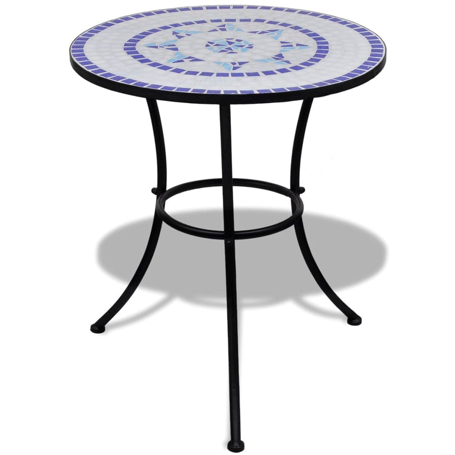 NNEVL Bistro Table Blue and White 60 cm Mosaic-0