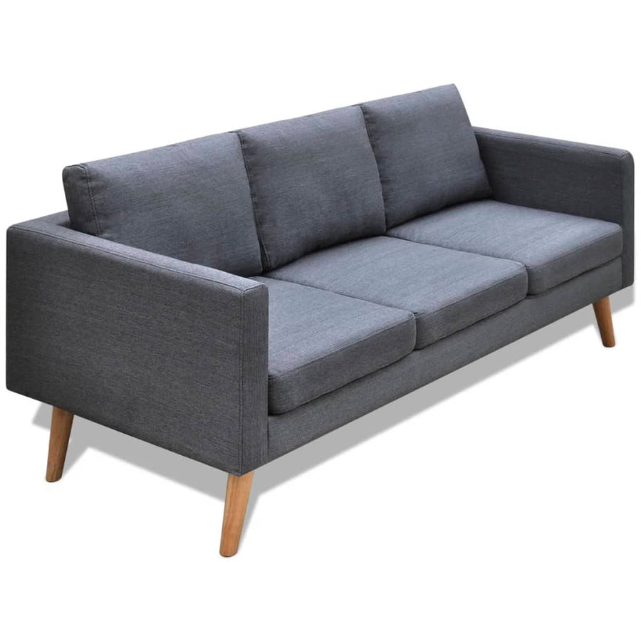 NNEVL Sofa 3-Seater Fabric Dark Grey-0