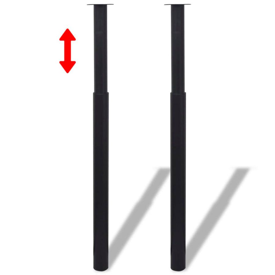 NNEVL Telescopic Table Legs 2 pcs Black 710 mm-1100 mm-0