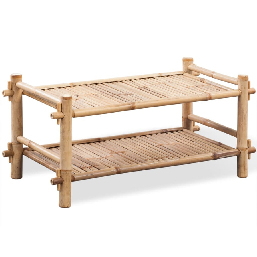 NNEVL 2-Tier Bamboo Shoe Rack-0