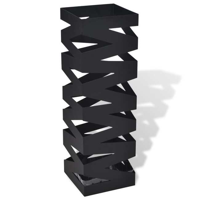 NNEVL Black Square Umbrella Stand Storage Holder Walking Stick Steel 48.5 cm-0