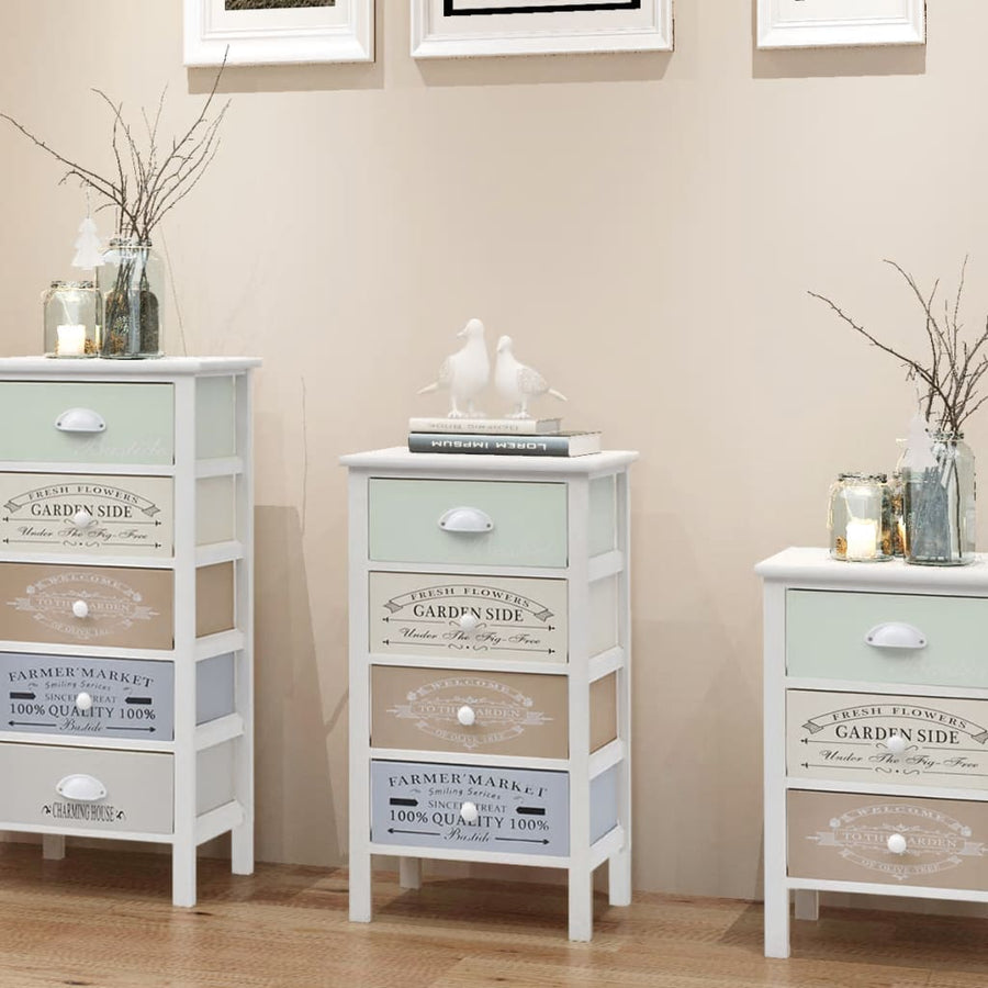 NNEVL French Storage Cabinet 4 Drawers Wood-0