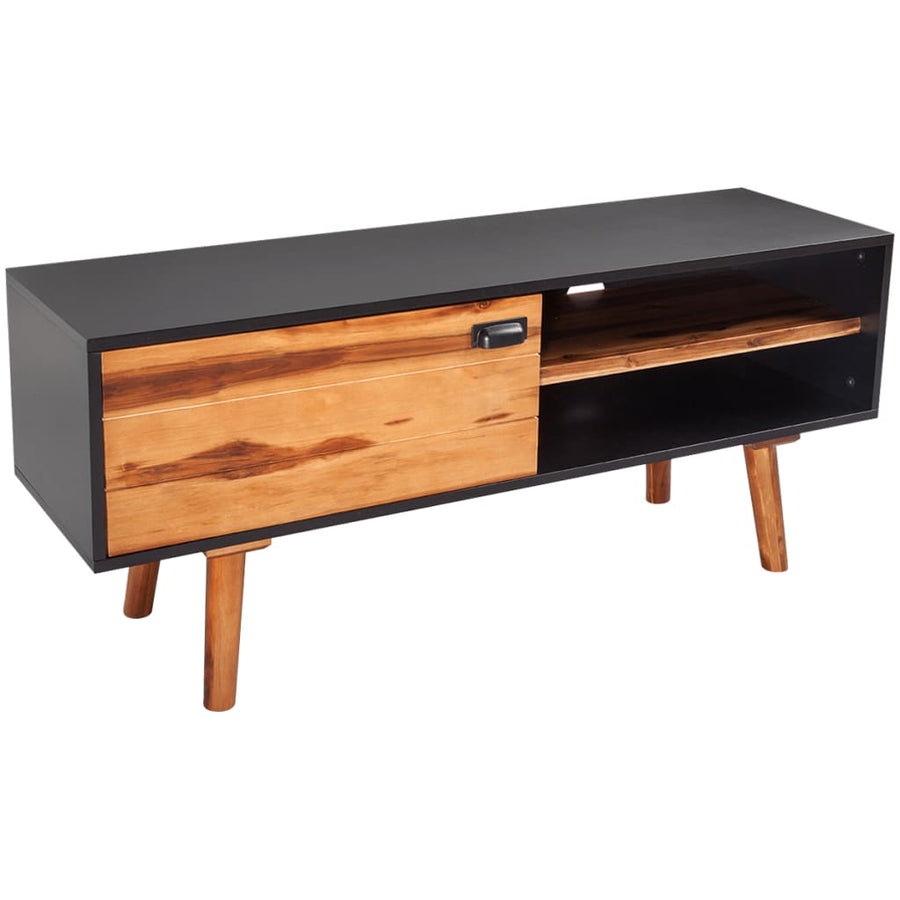NNEVL TV Cabinet 120x35x50 cm Solid Acacia Wood-0