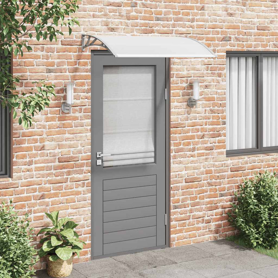 NNEVL Door Canopy Grey and Transparent 120x75 cm PC-0